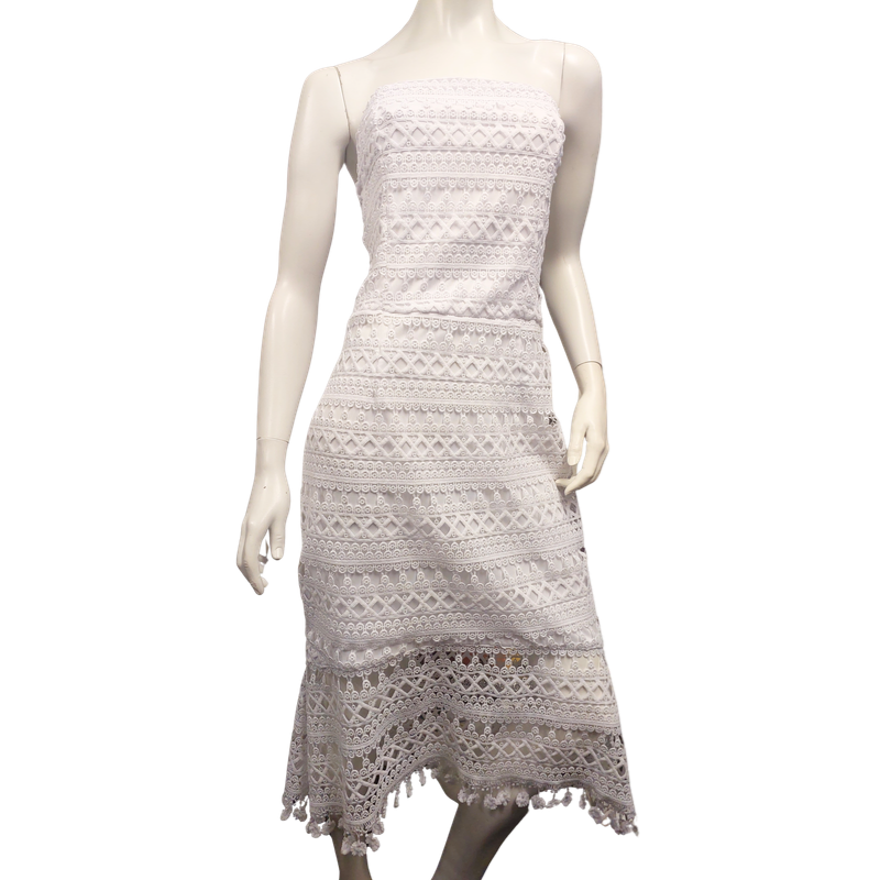 Divine Avenue white strapless formal dress, size 14/16