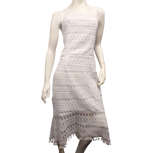Divine Avenue white strapless formal dress, size 14/16