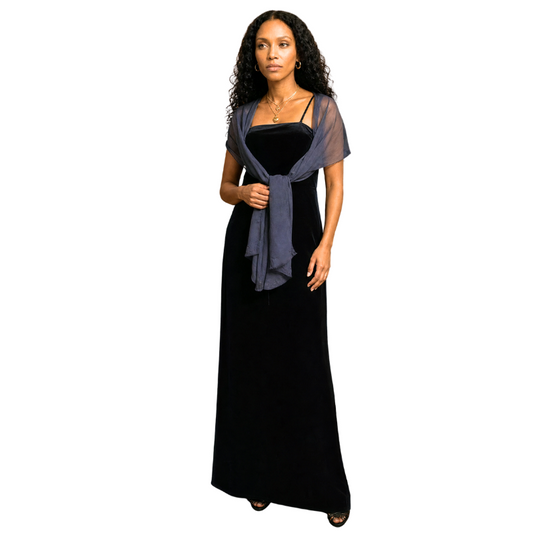Navy velvet formal/ball dress, size 12-14