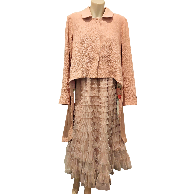 Annah S peach coat size M 12