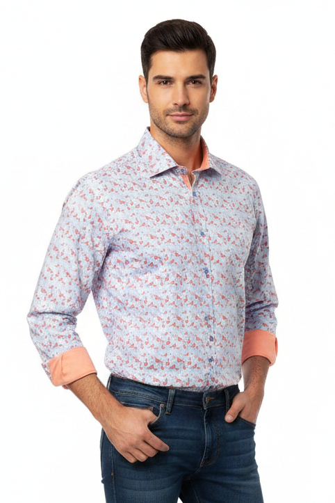 Claudio Lugli men's floral shirt, xxl-Retail $249