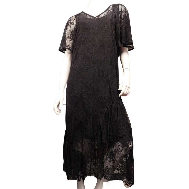 Black lace dress, size 14-16