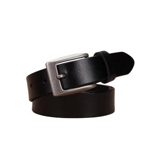 NEW leather adjustable jeans belts-matt silver hardware (black or brown)