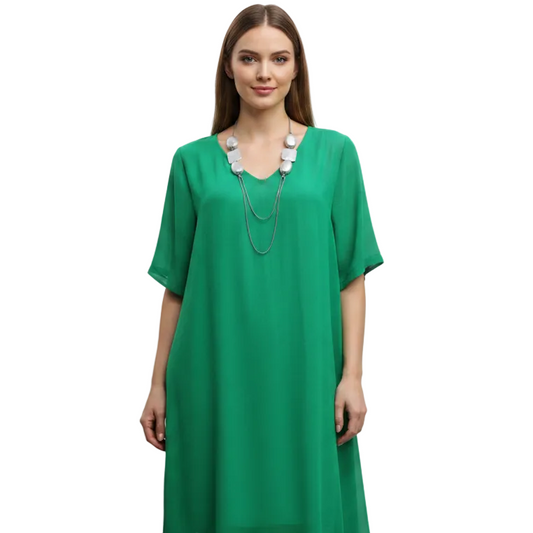Moochi green chiffon layering dress/top, size 14