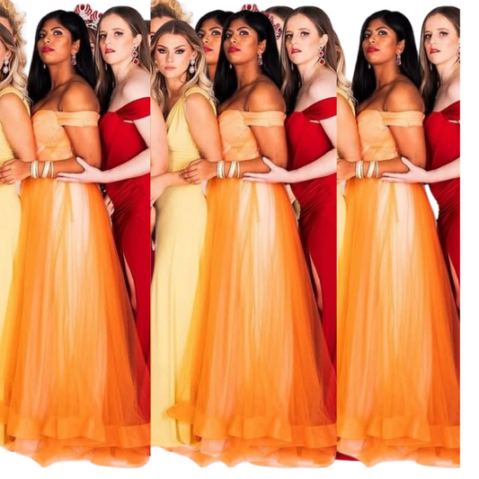Orange ball/formal dress, size 10