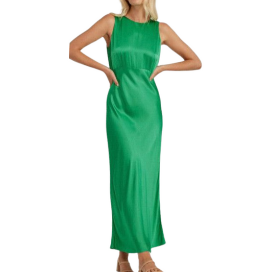 Spring green silky dress, size 10
