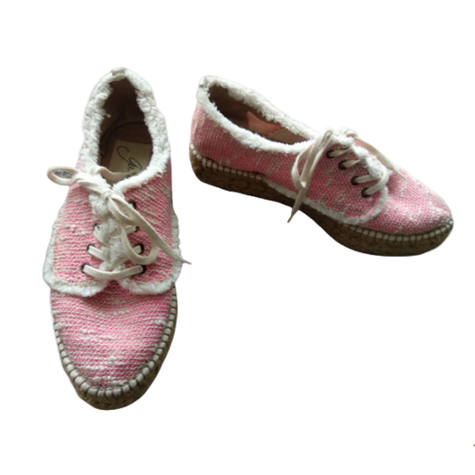 Espadrilles pink flats, size 7