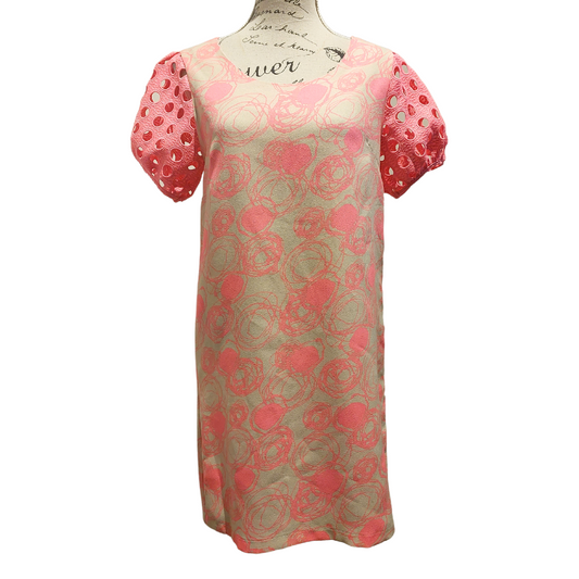 Augustine neon pink/beige dress, size XS/8-10