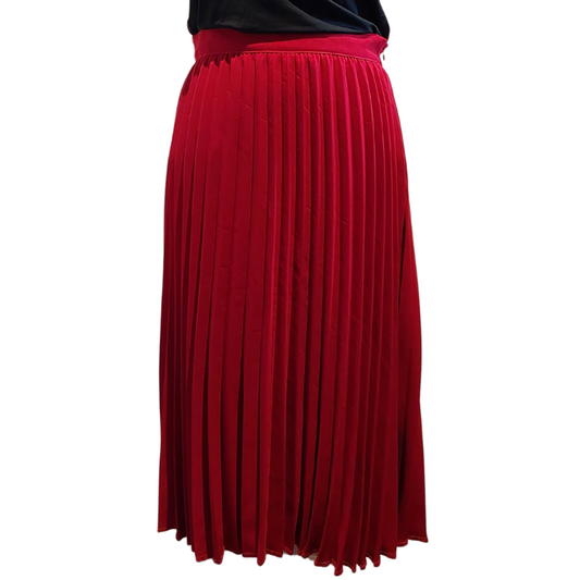 Ruby red pleated skirt, size 8
