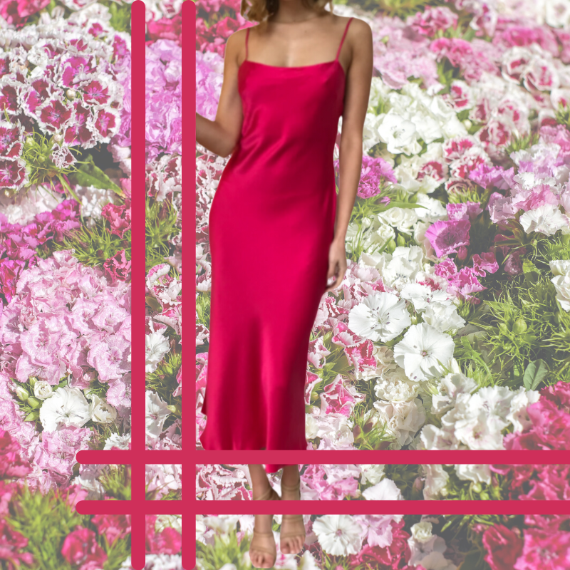 Bec & Bridge hot pink silk dress, size 8