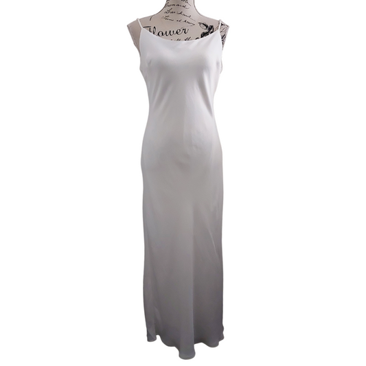NEW ivory/white silky slip dress, size 12, rent $40