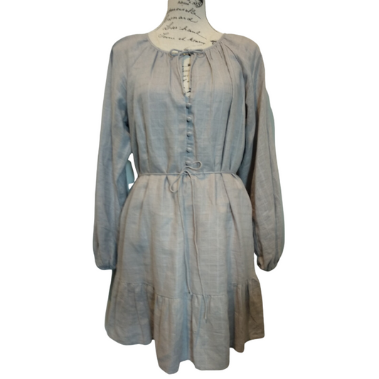 WISH grey ramie/cotton dress-10