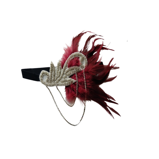 Burgundy/red Flapper /Gatsby/headband, rent or buy