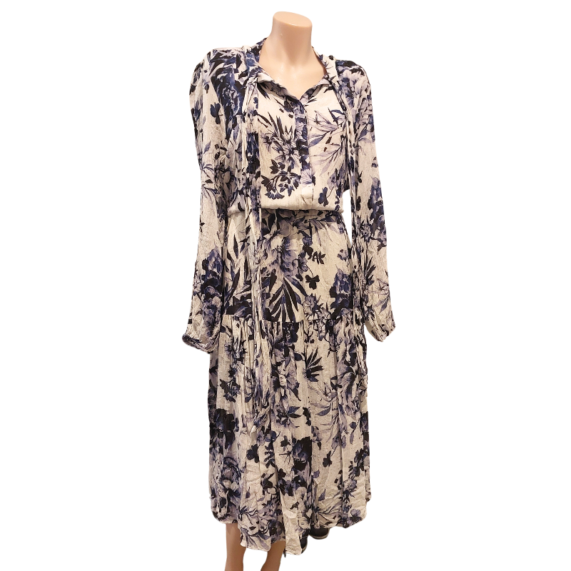 Witchery navy & white floral dress, size 16