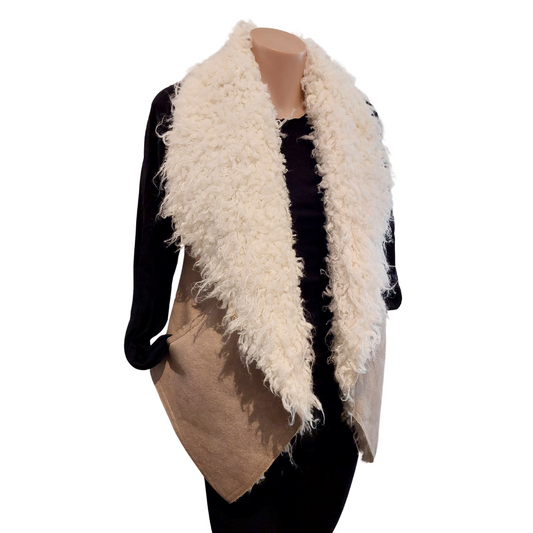 SALE NEW Foil faux suede fluffy vest vest, size 8/10