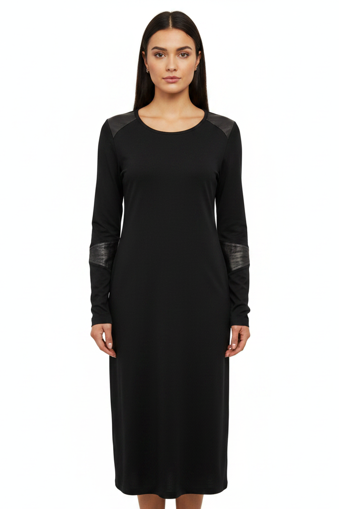 SOEUR black & charcoal merino wool 96% dress, size 8