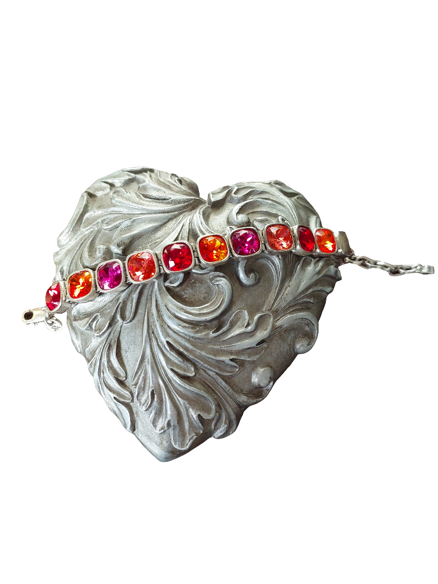 Dyrberg Kern orange/pink crystal bracelet - HIRE