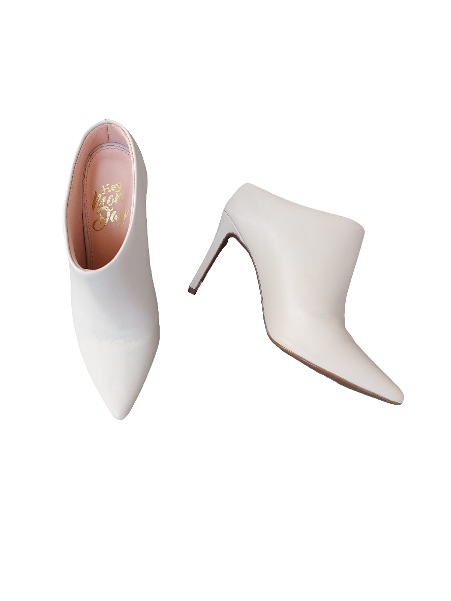 Hey Monday light pink leather heels boots, size 37/7