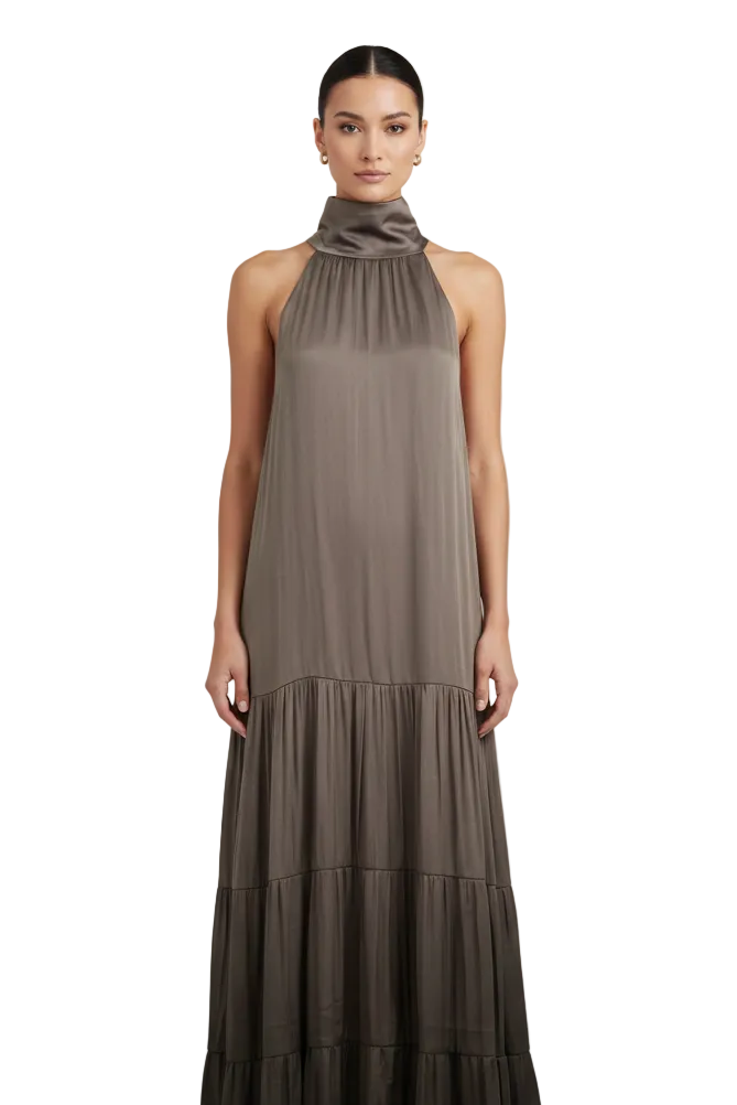 Decjuba khaki silky green  dress, size 8