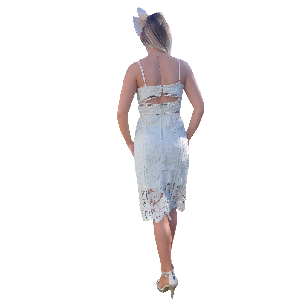 Whyte Valentine ivory lace dress, size 8
