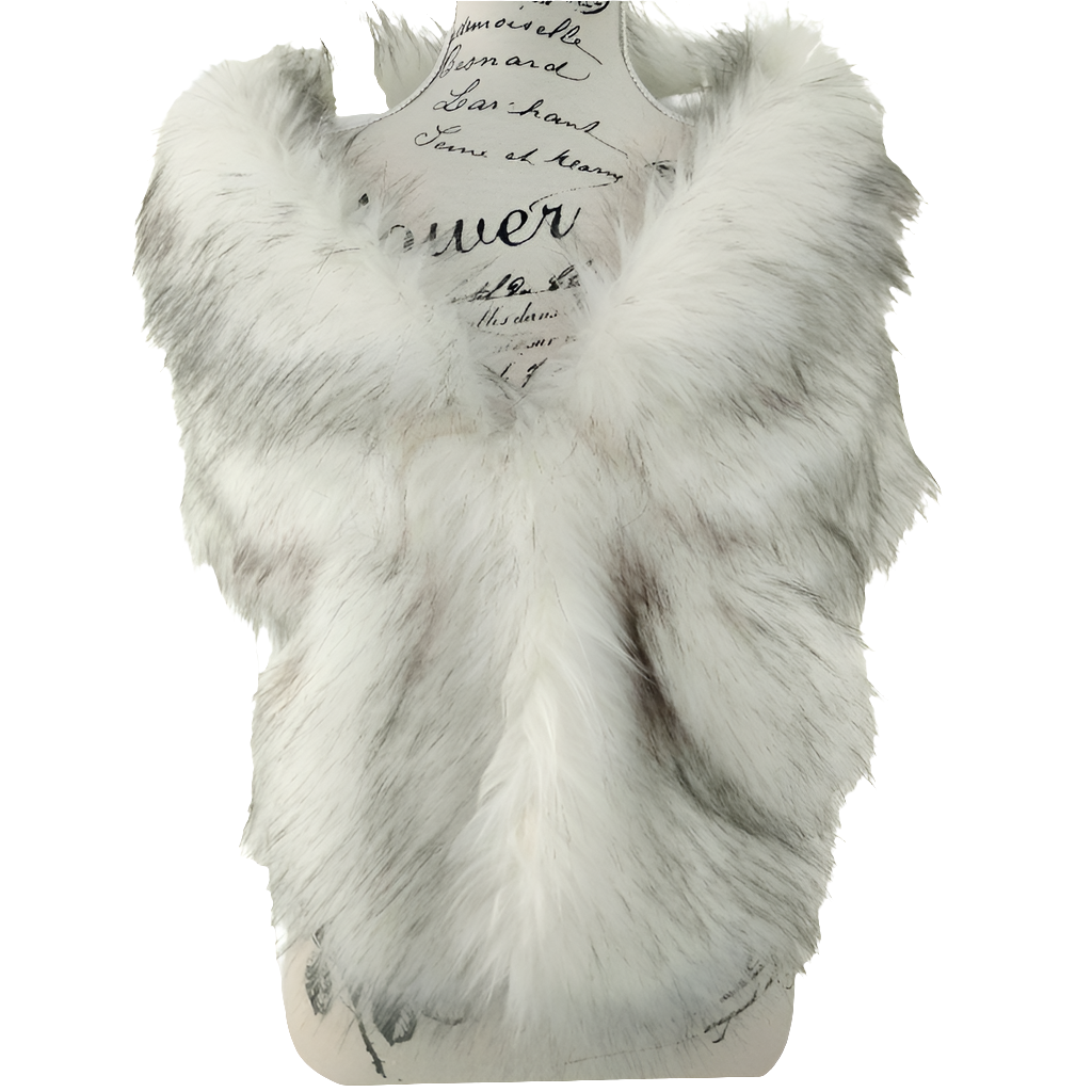 Ivory fur shawl/stole-HIRE