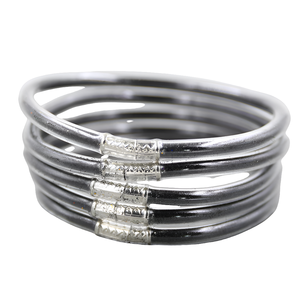 Glitter jelly bangles, $4 each,  choice of colours