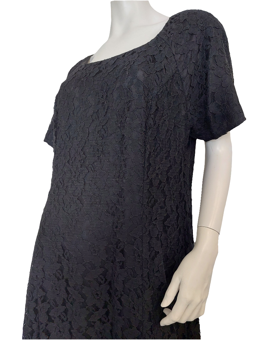 Ann Harvey black lace formal  dress, size 18-HIRE