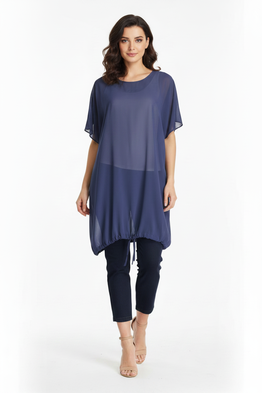 Sale-Staple & Cloth navy chiffon top/dress, size M, 14