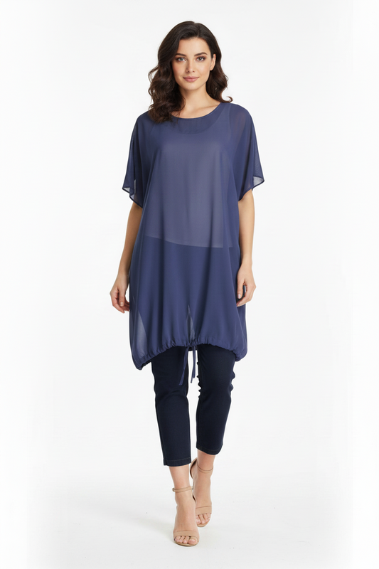 Sale-Staple & Cloth navy chiffon top/dress, size M, 14