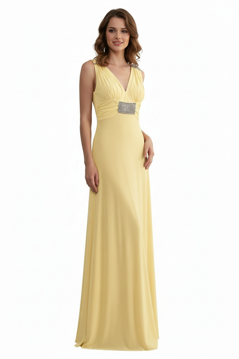 Sienna yellow diamante detail formal/ball dress, size 6