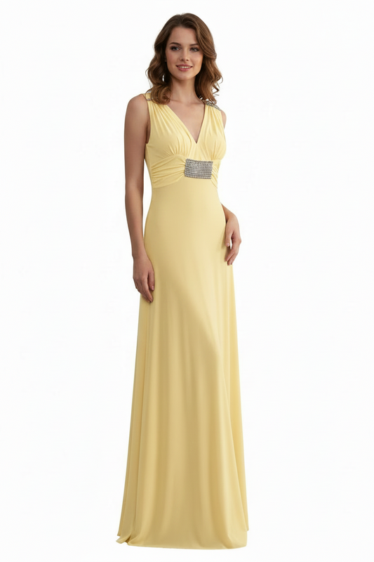 Sienna yellow diamante detail formal/ball dress, size 6