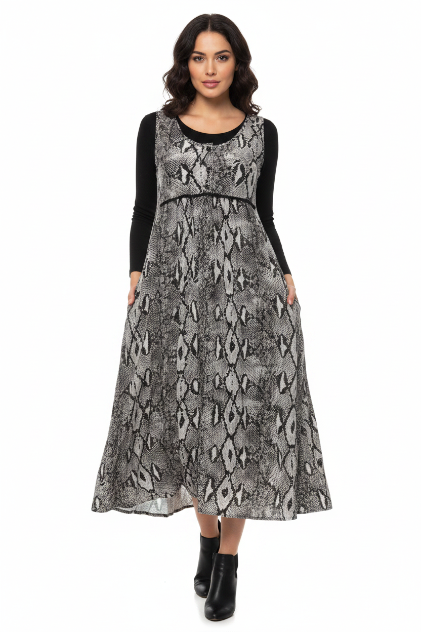 DAVID HOUSE snakeskin print velvet dress, size 10