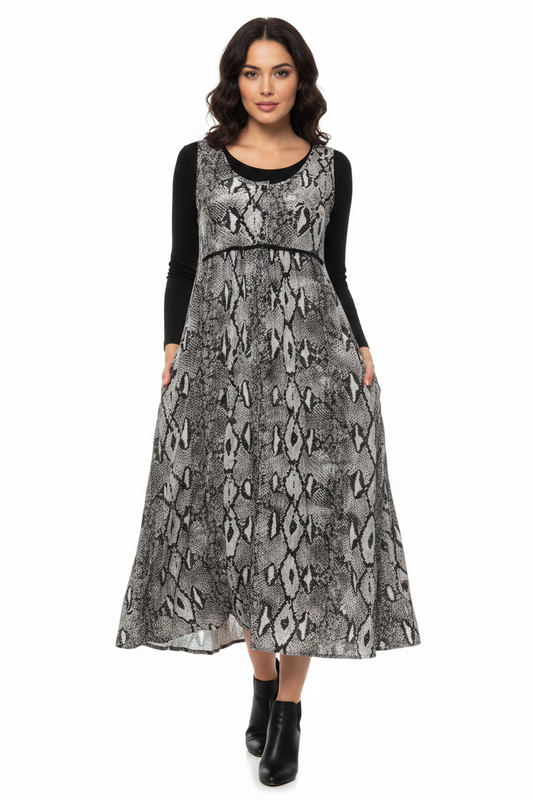 DAVID HOUSE snakeskin print velvet dress, size 10