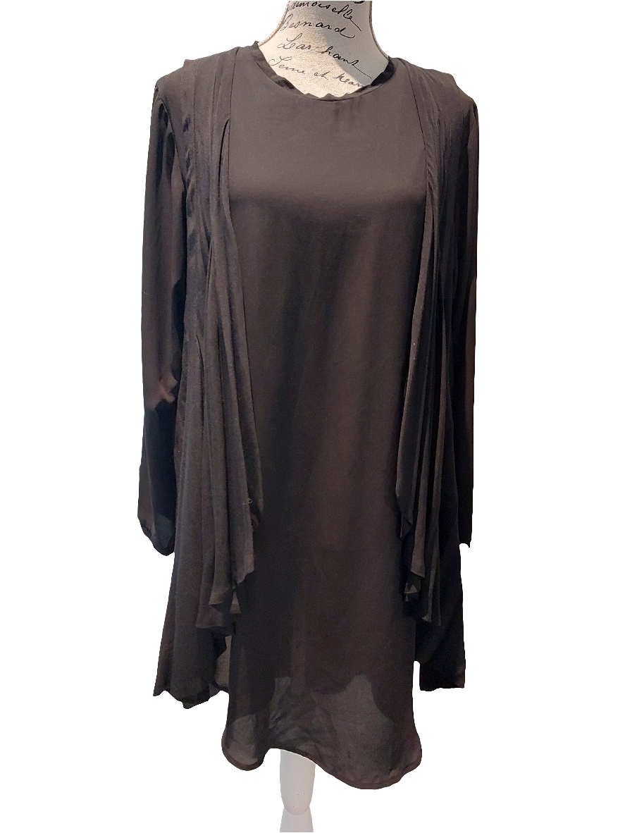 Golden black chiffon layering top size L/14