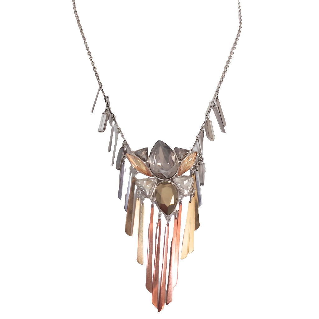 Silver, gold, rose gold bling necklace-HIRE