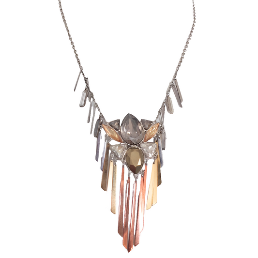 Silver, gold, rose gold bling necklace-HIRE