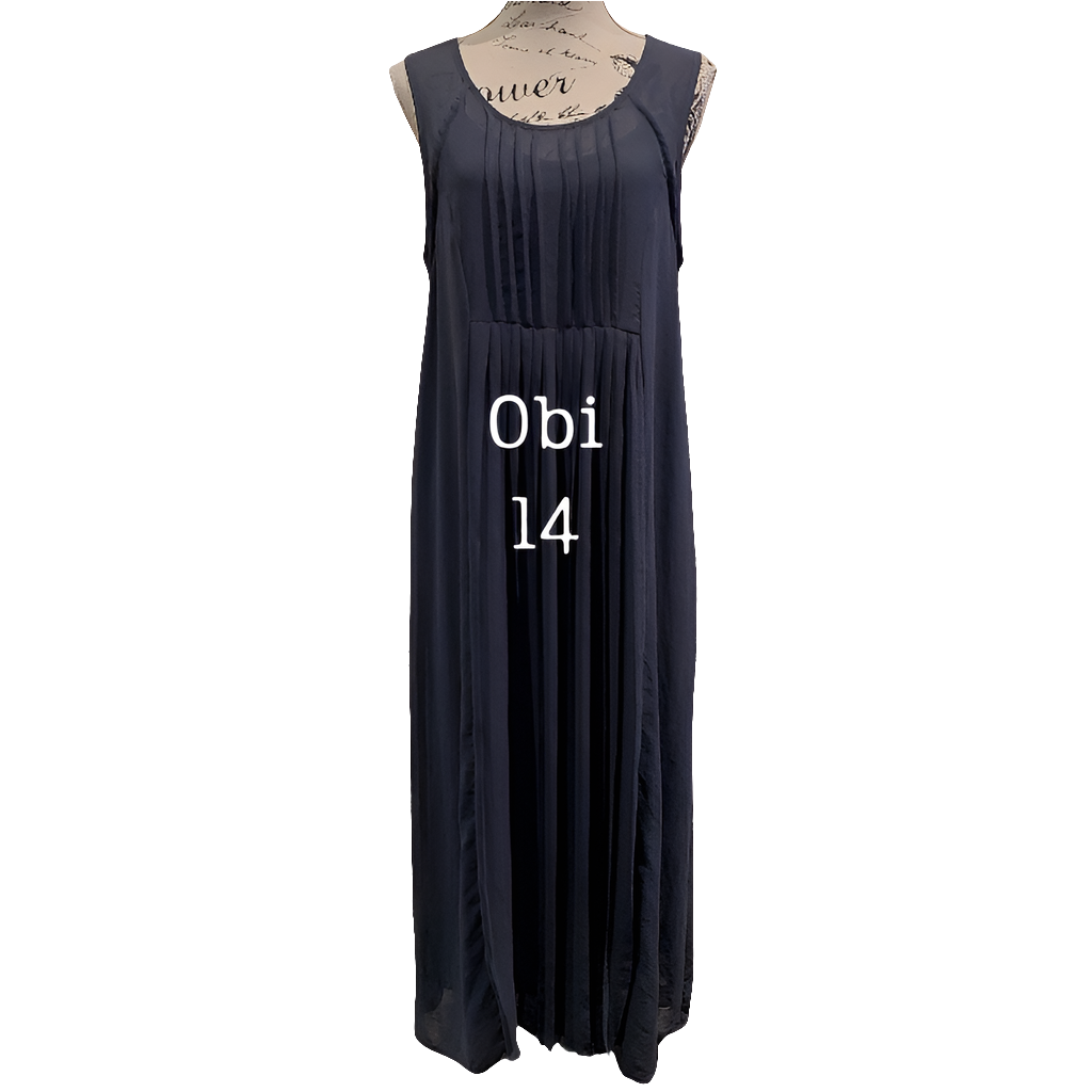 Obi charcoal chiffon dress, size 14