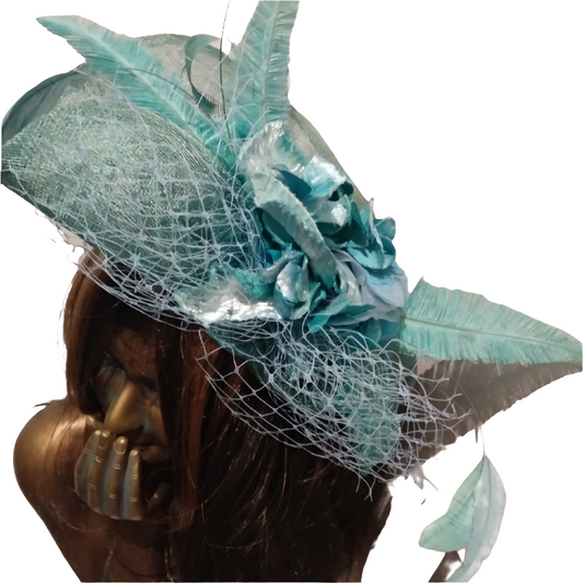 Aqua Fascinator-HIRE