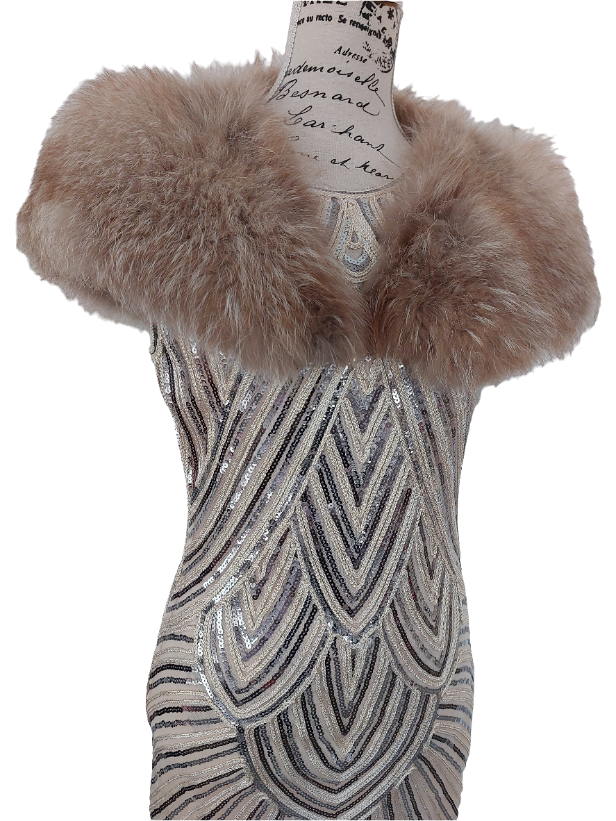 Champagne/beige shawl/stole, HIRE $30 or $20 with a dress