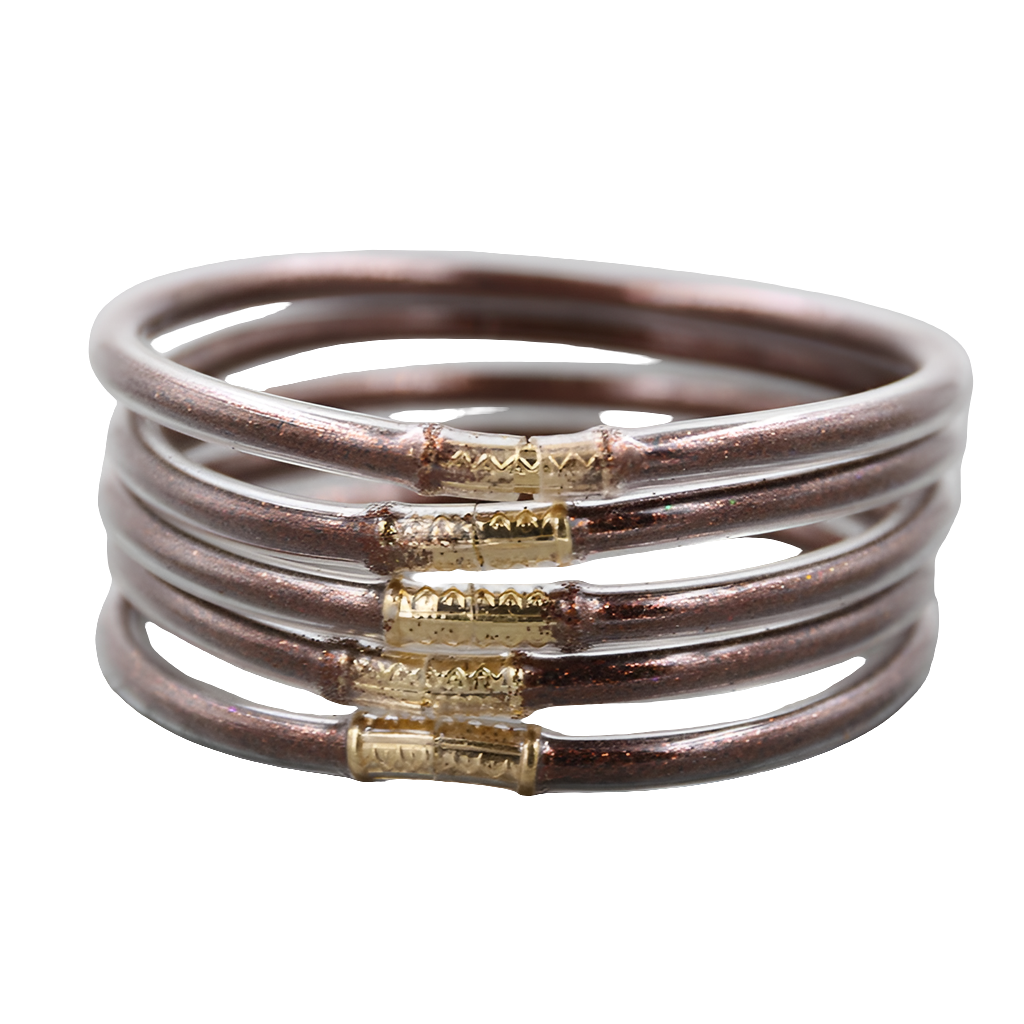 Glitter jelly bangles, $4 each,  choice of colours