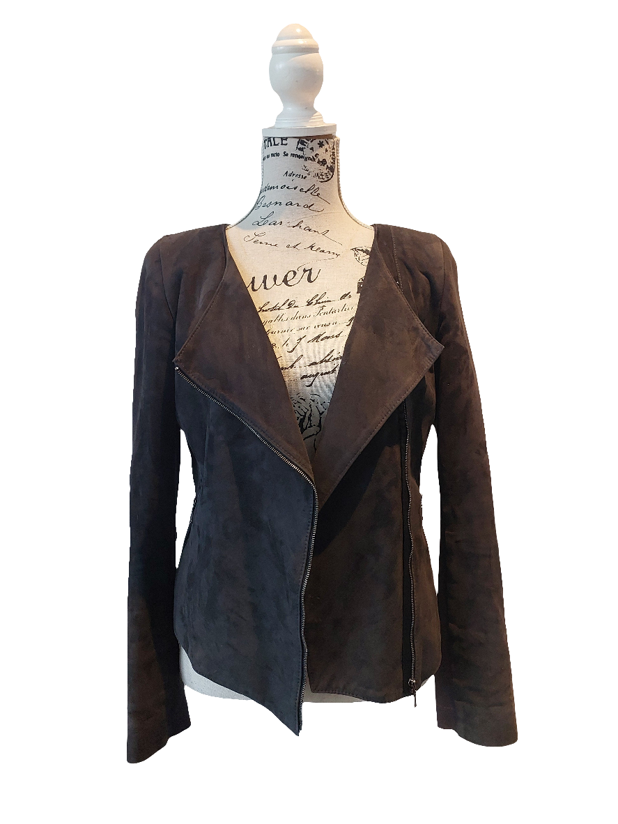 Deval charcoal genuine sueded leather jacket, size 10