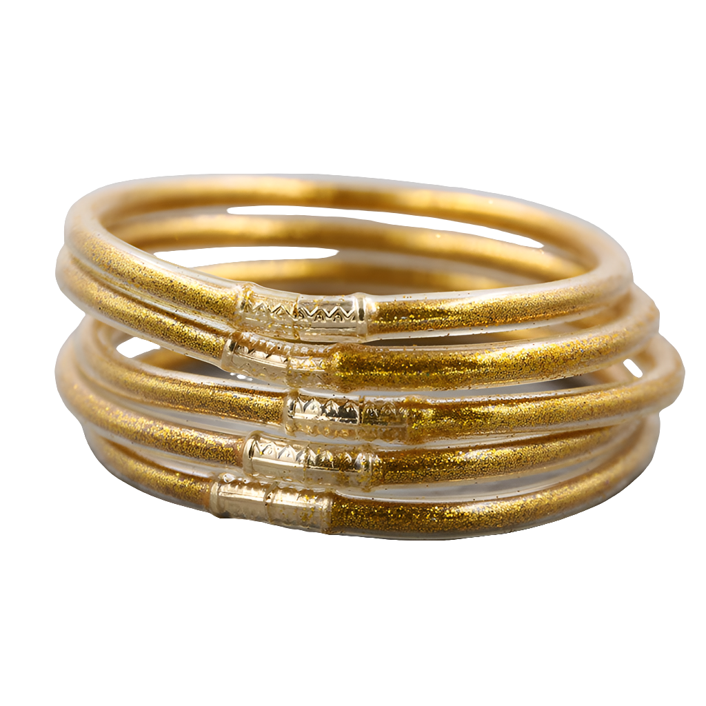 Glitter jelly bangles, $4 each,  choice of colours