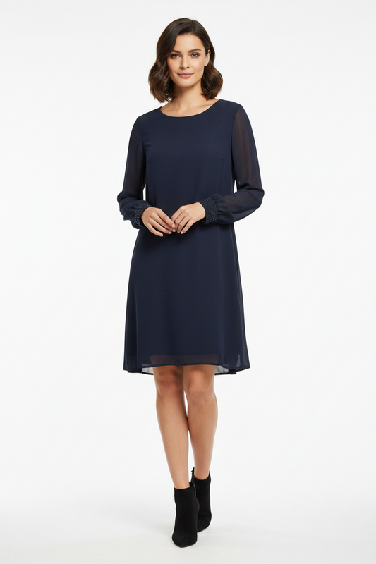 Vila navy chiffon formal dress/top, size 14