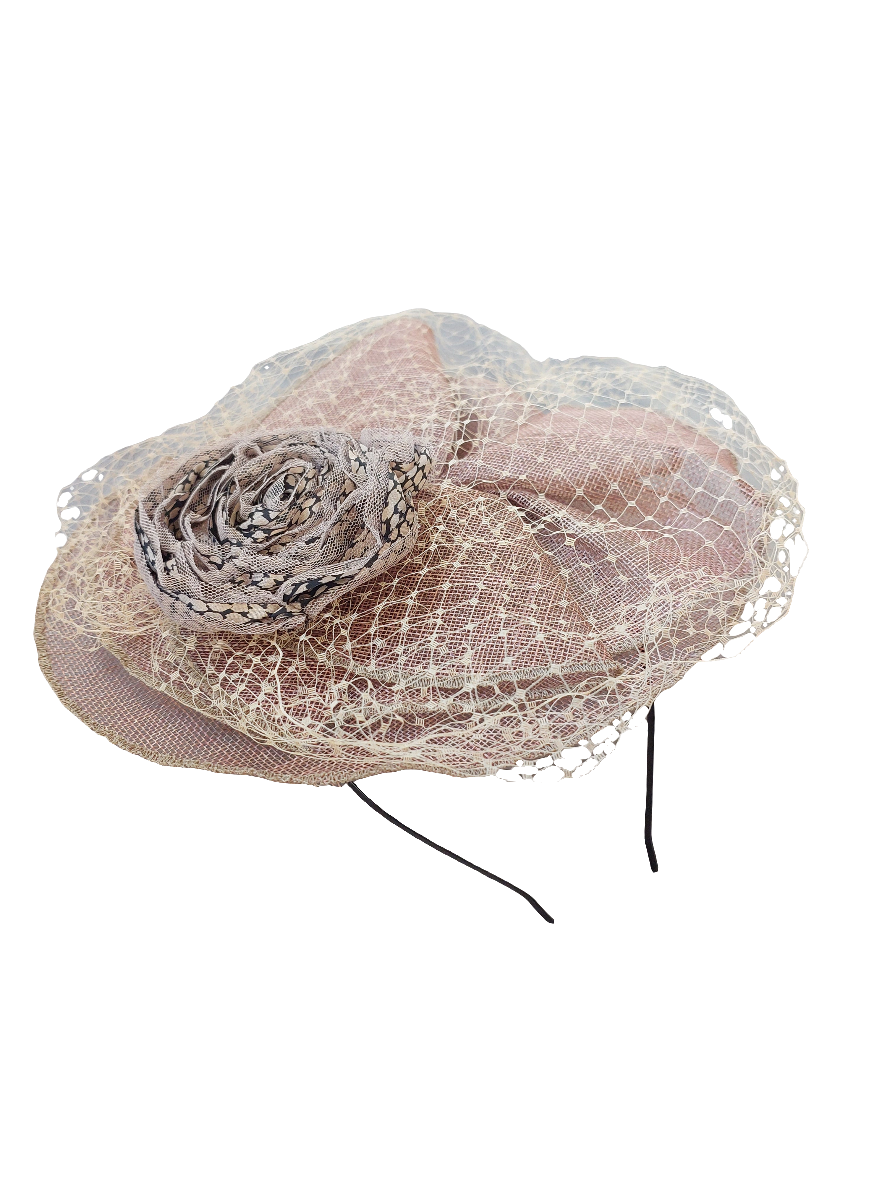 Tan fascinator-HIRE