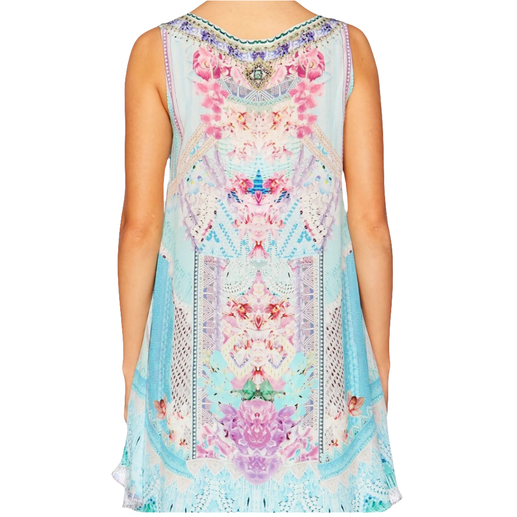 Camilla pastel silk top, size XS 8-10