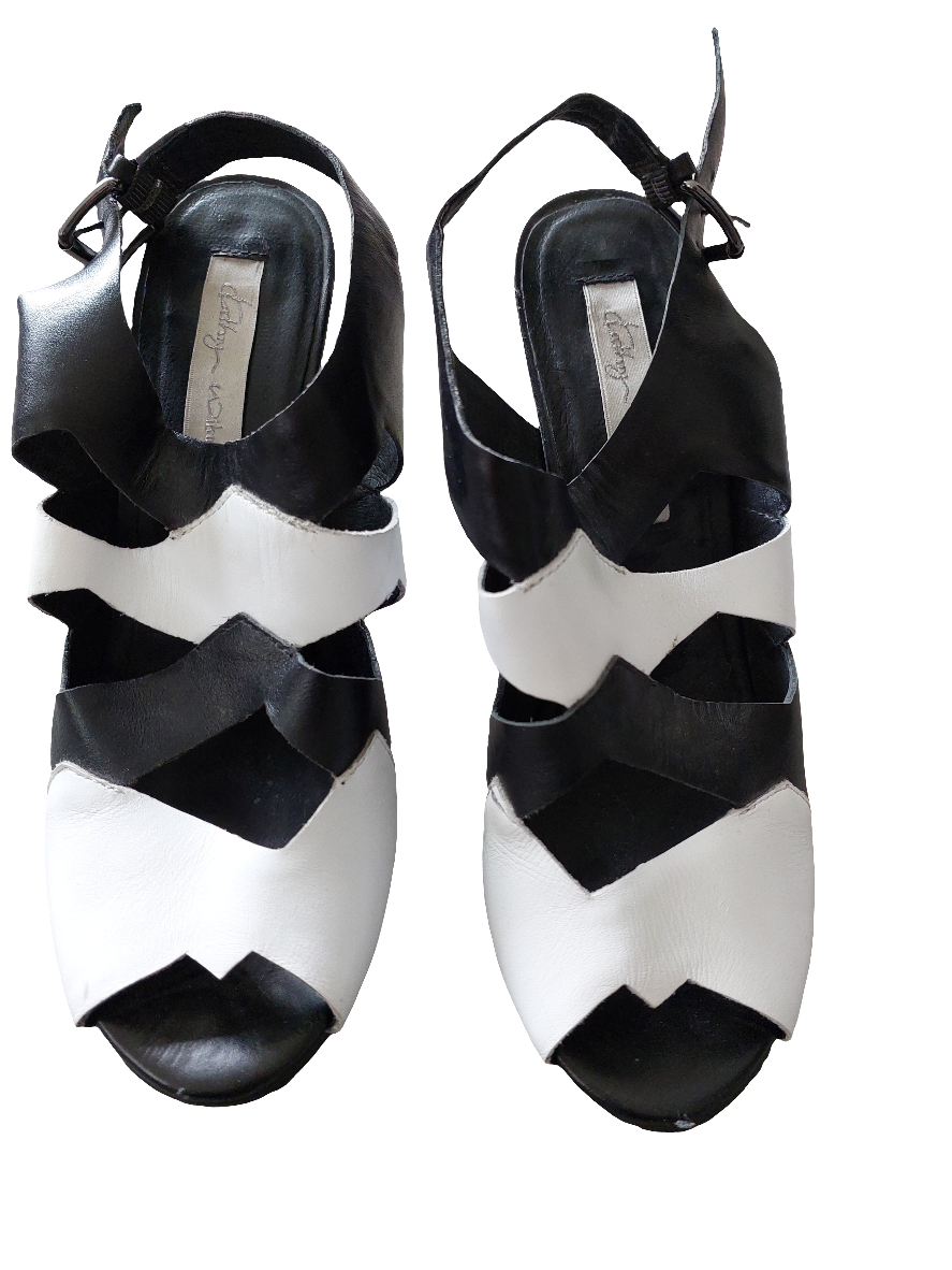 Kathryn Wilson black & white heels, size 10