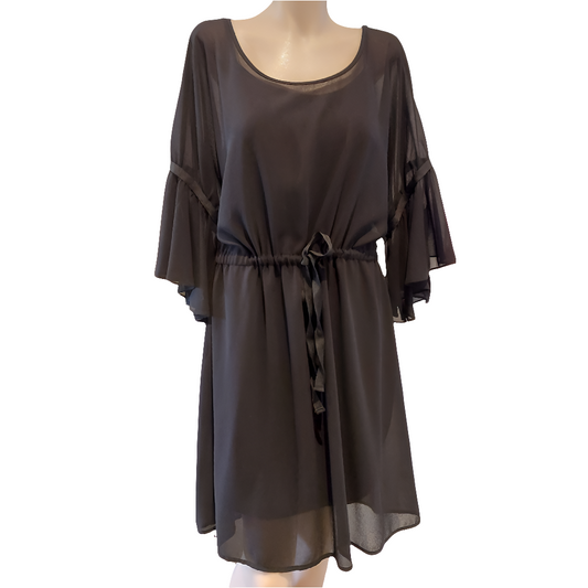 NEW Amaya black chiffon dress-12-14