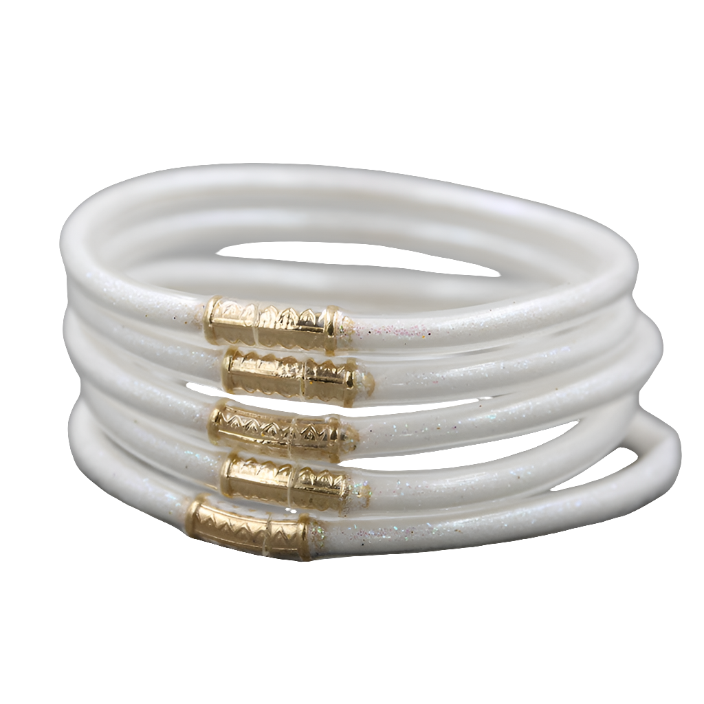 Glitter jelly bangles, $4 each,  choice of colours