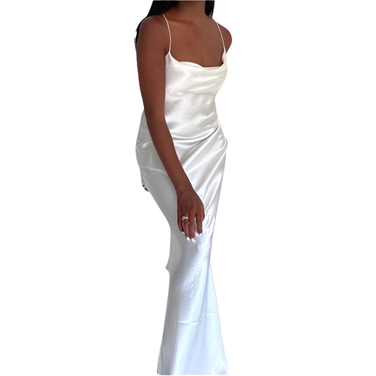White silky slip dress, size 12