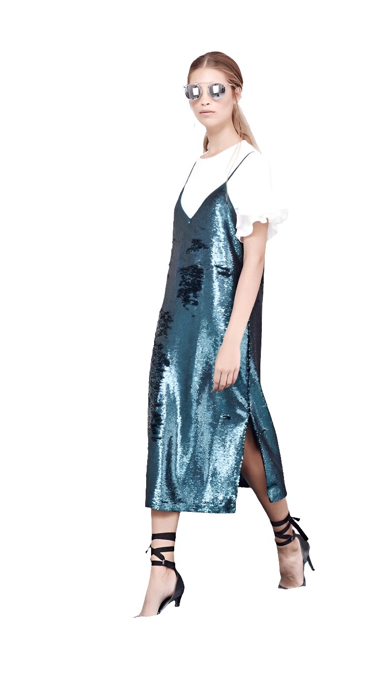 Coop teal sequin dress, size S, size 10